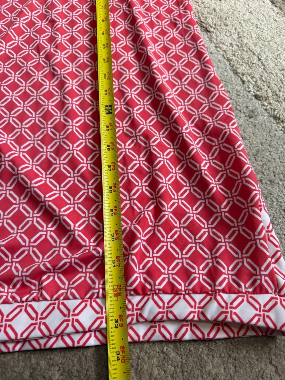 Aqua Et Sol Pink and White Geometric Women's Swim Large Coverup Tunic